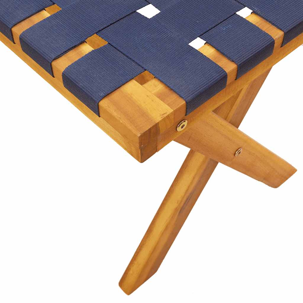 Dark Blue Acacia Wood & Fabric Garden Bench - Stylish & Durable