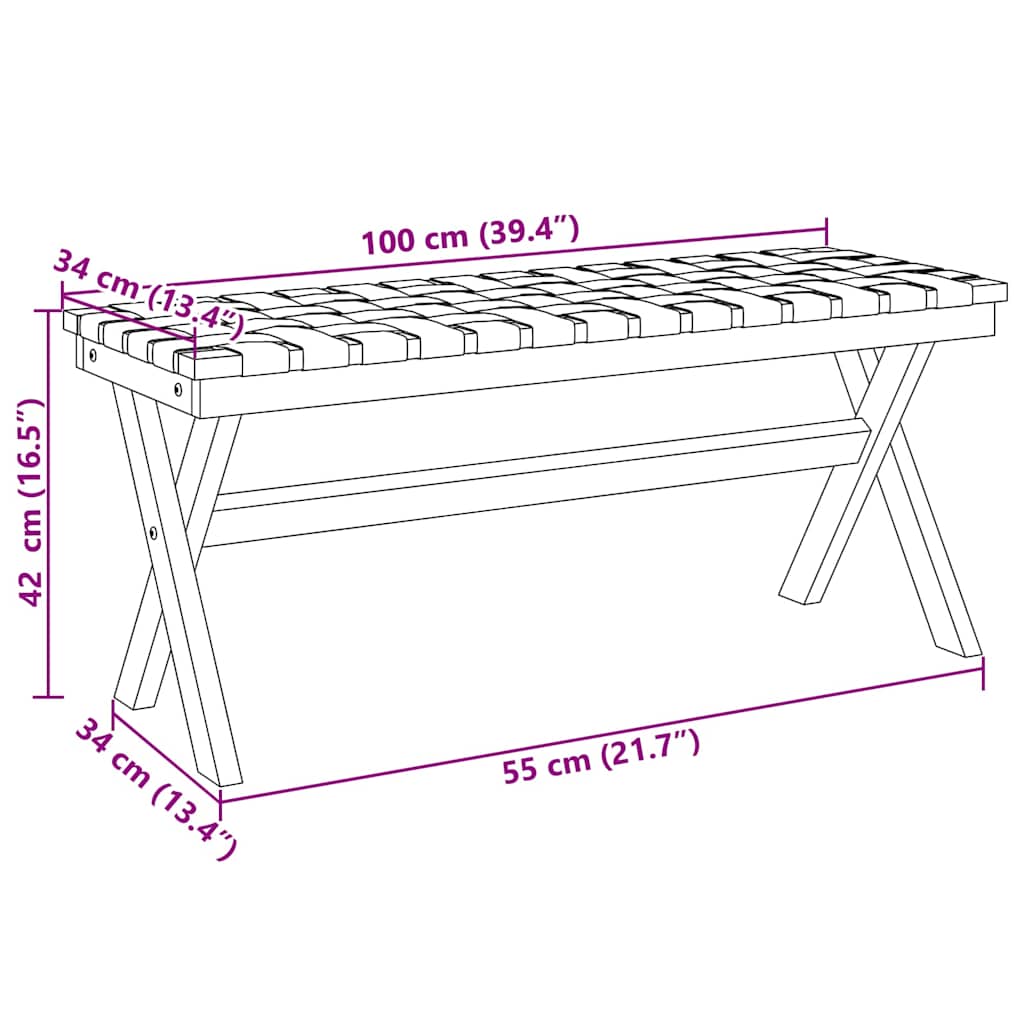 Dark Blue Acacia Wood & Fabric Garden Bench - Stylish & Durable