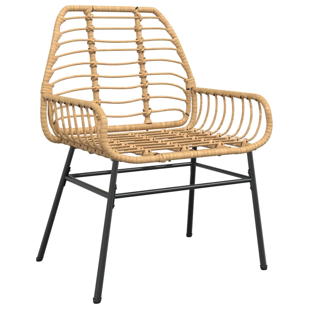 2-Piece Brown Poly Rattan Garden Chairs - Stylish & Durable