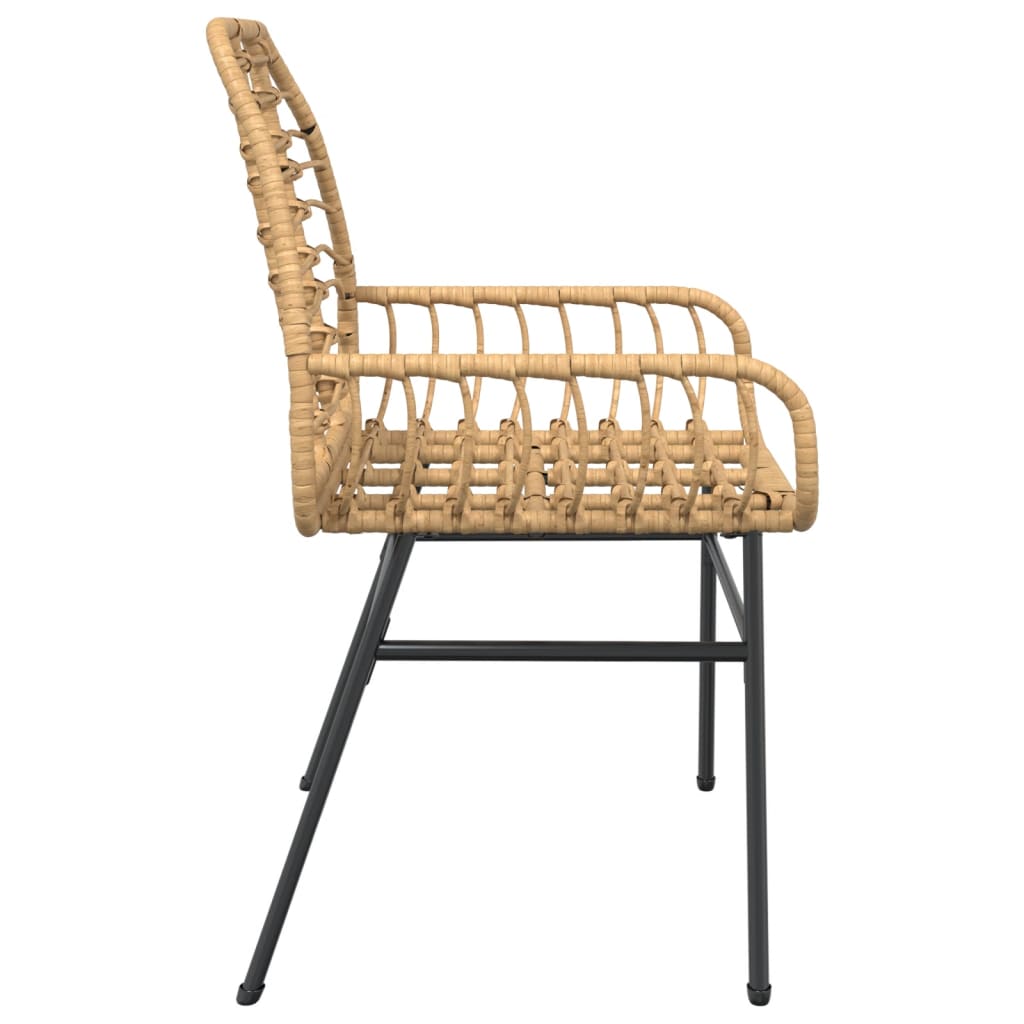 2-Piece Brown Poly Rattan Garden Chairs - Stylish & Durable