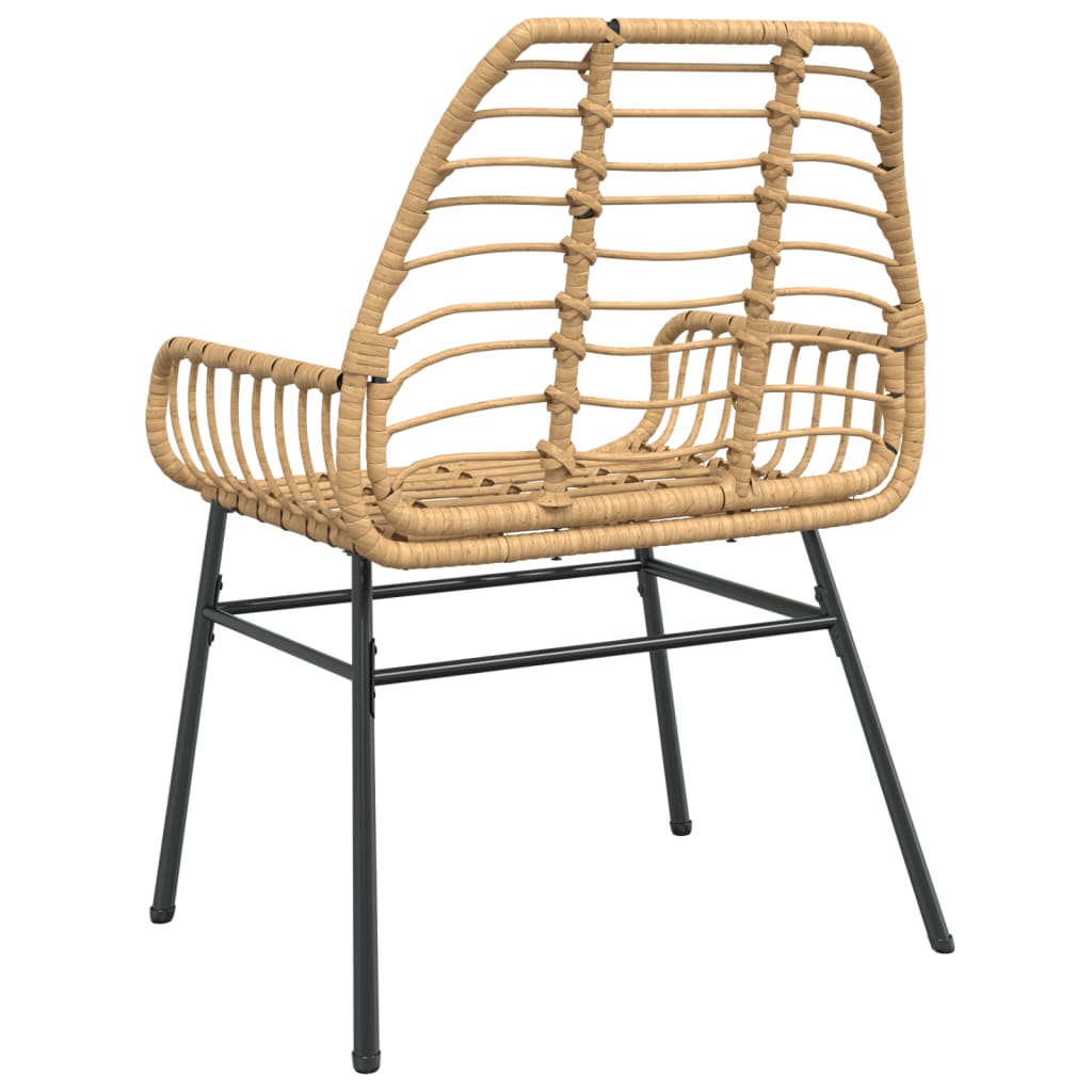 2-Piece Brown Poly Rattan Garden Chairs - Stylish & Durable