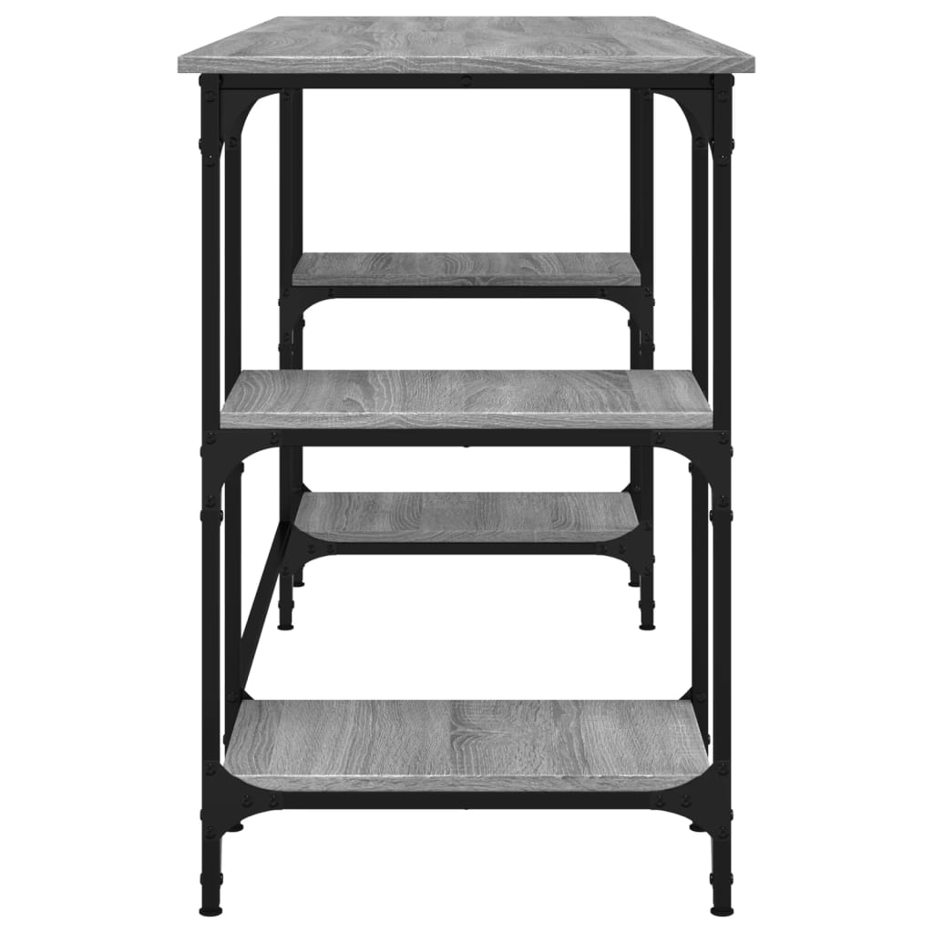 Stylish Grey Sonoma Desk, 140x50x75 cm, Metal & Engineered Wood