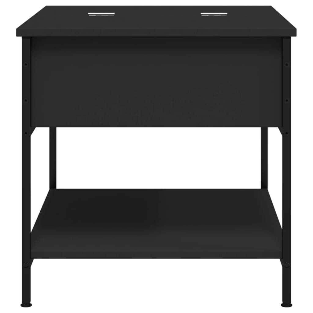 Coffee Table Black 70x50x50 cm Engineered Wood and Metal