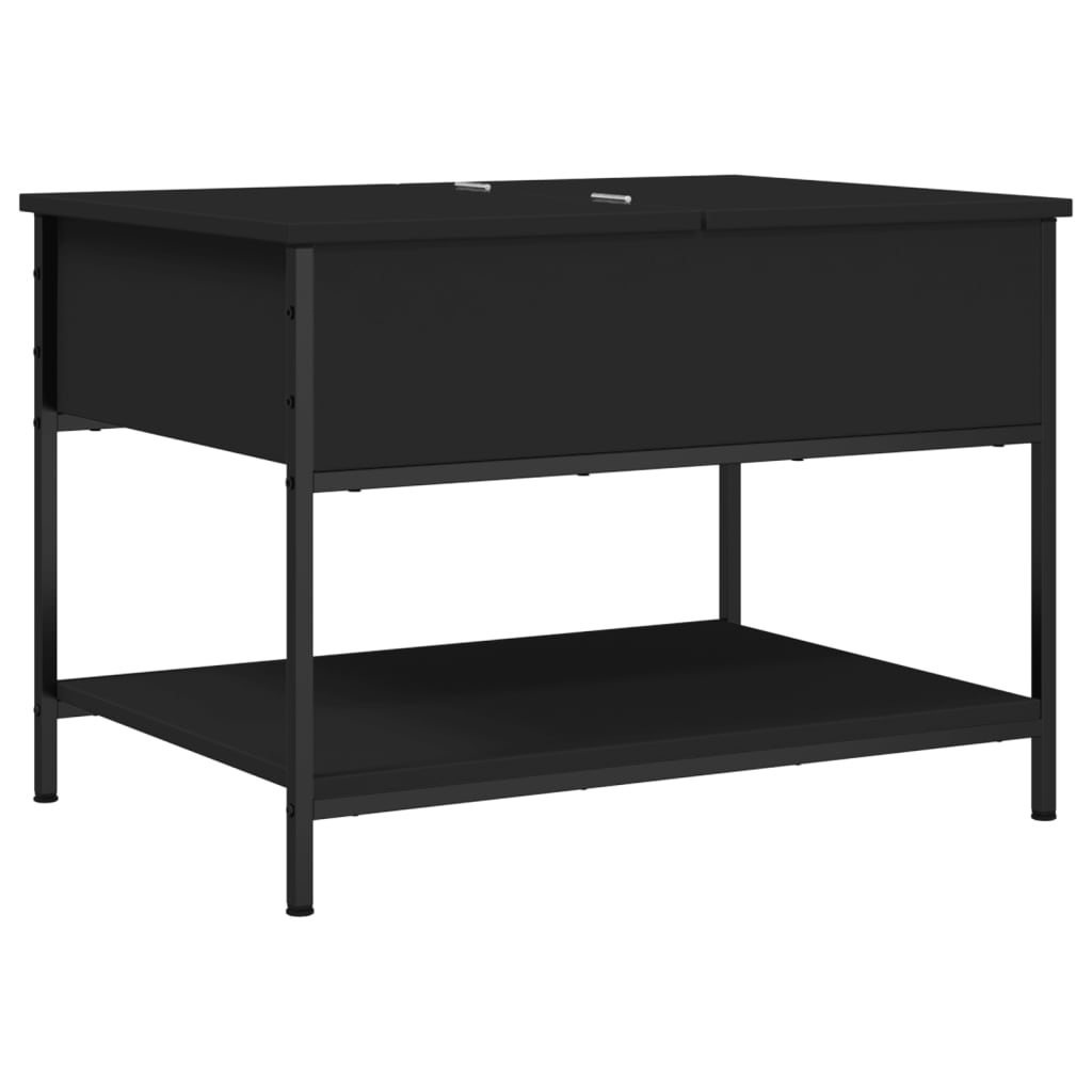 Coffee Table Black 70x50x50 cm Engineered Wood and Metal