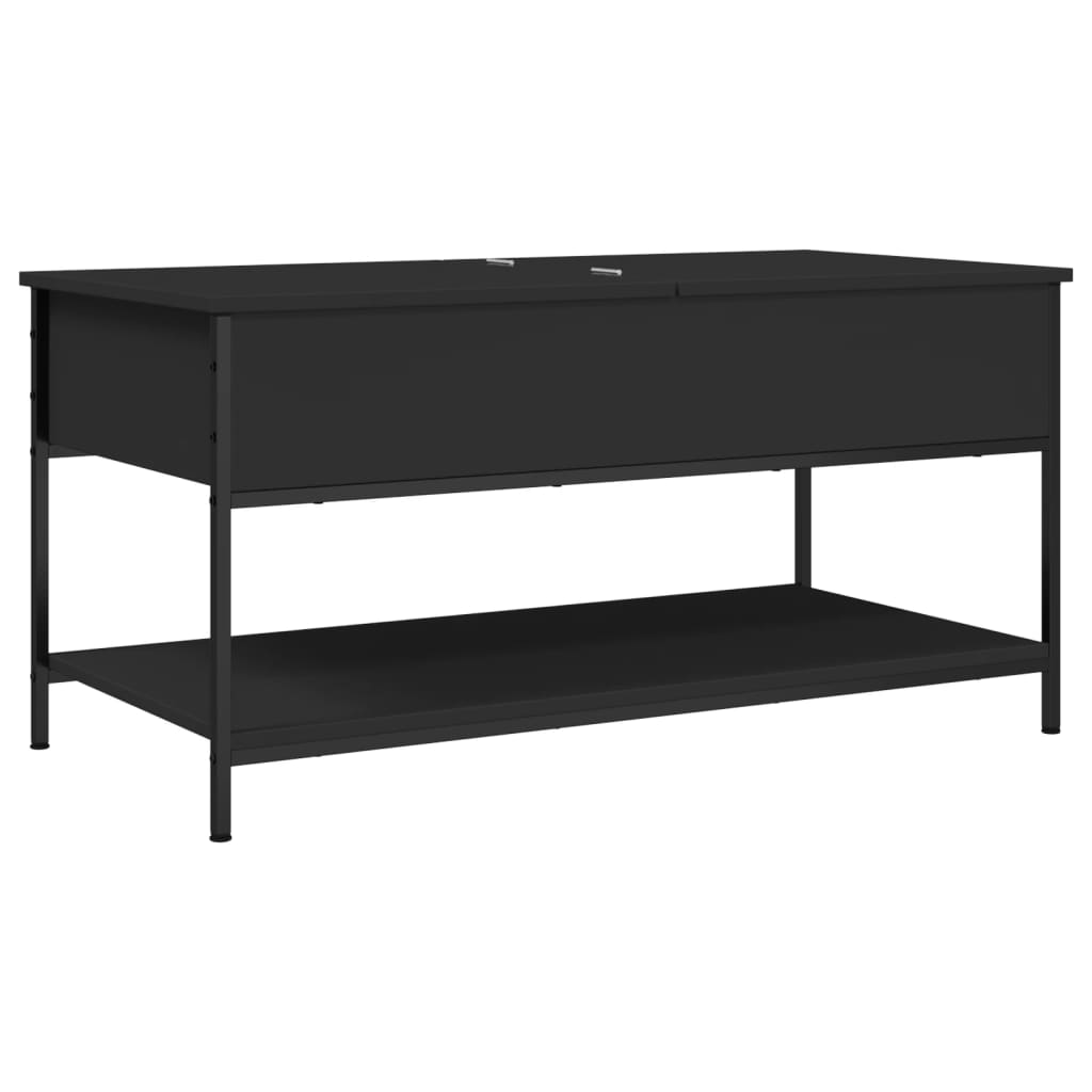 Coffee Table Black 100x50x50 cm Engineered Wood and Metal
