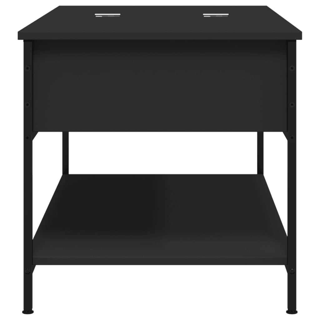 Coffee Table Black 100x50x50 cm Engineered Wood and Metal
