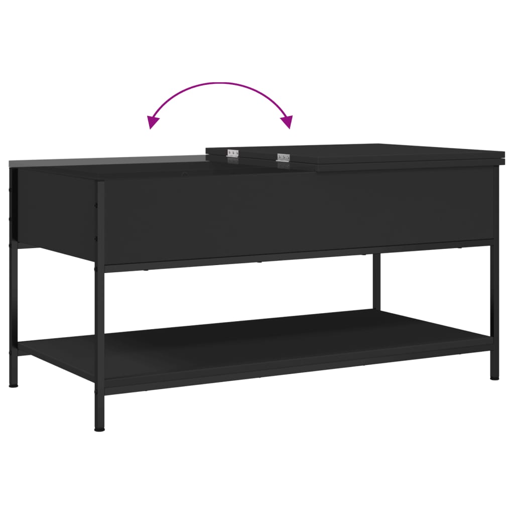 Coffee Table Black 100x50x50 cm Engineered Wood and Metal