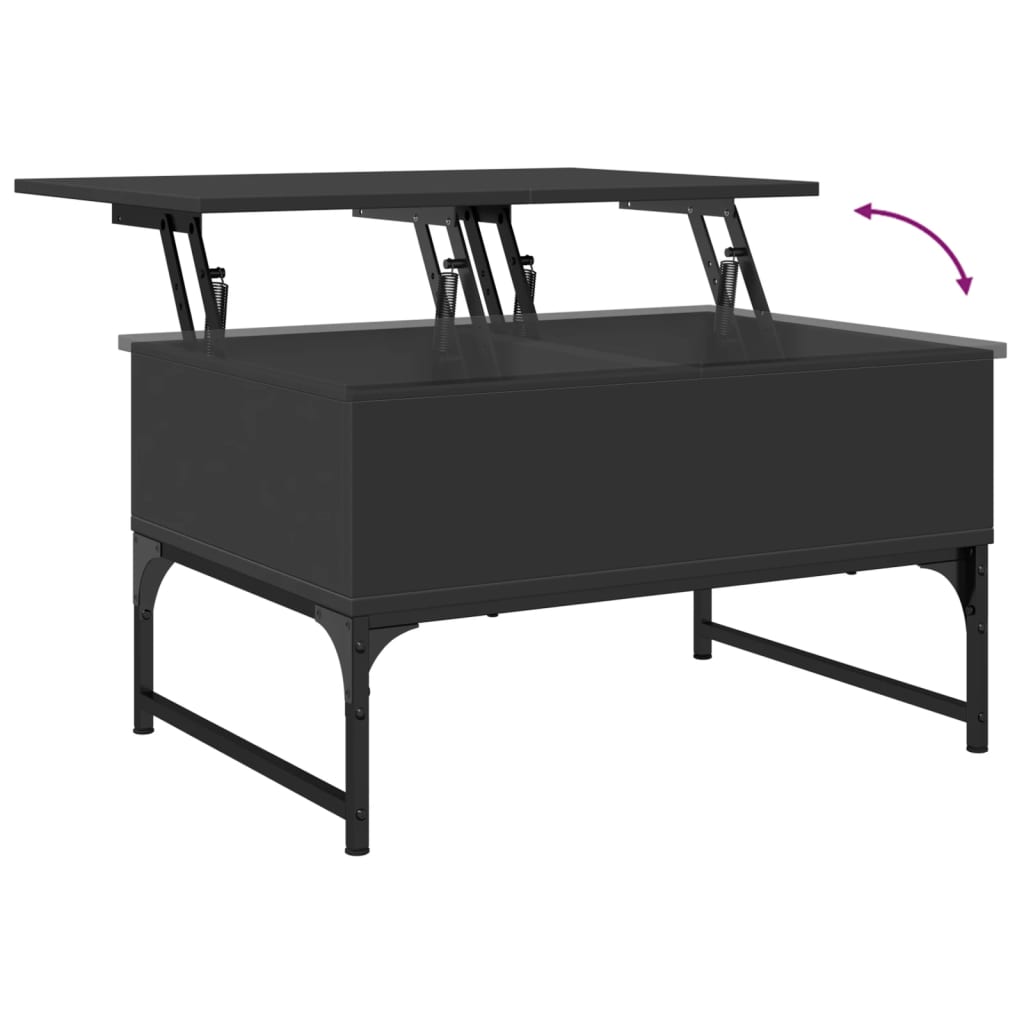 Coffee Table Black 70x50x40 cm Engineered Wood and Metal