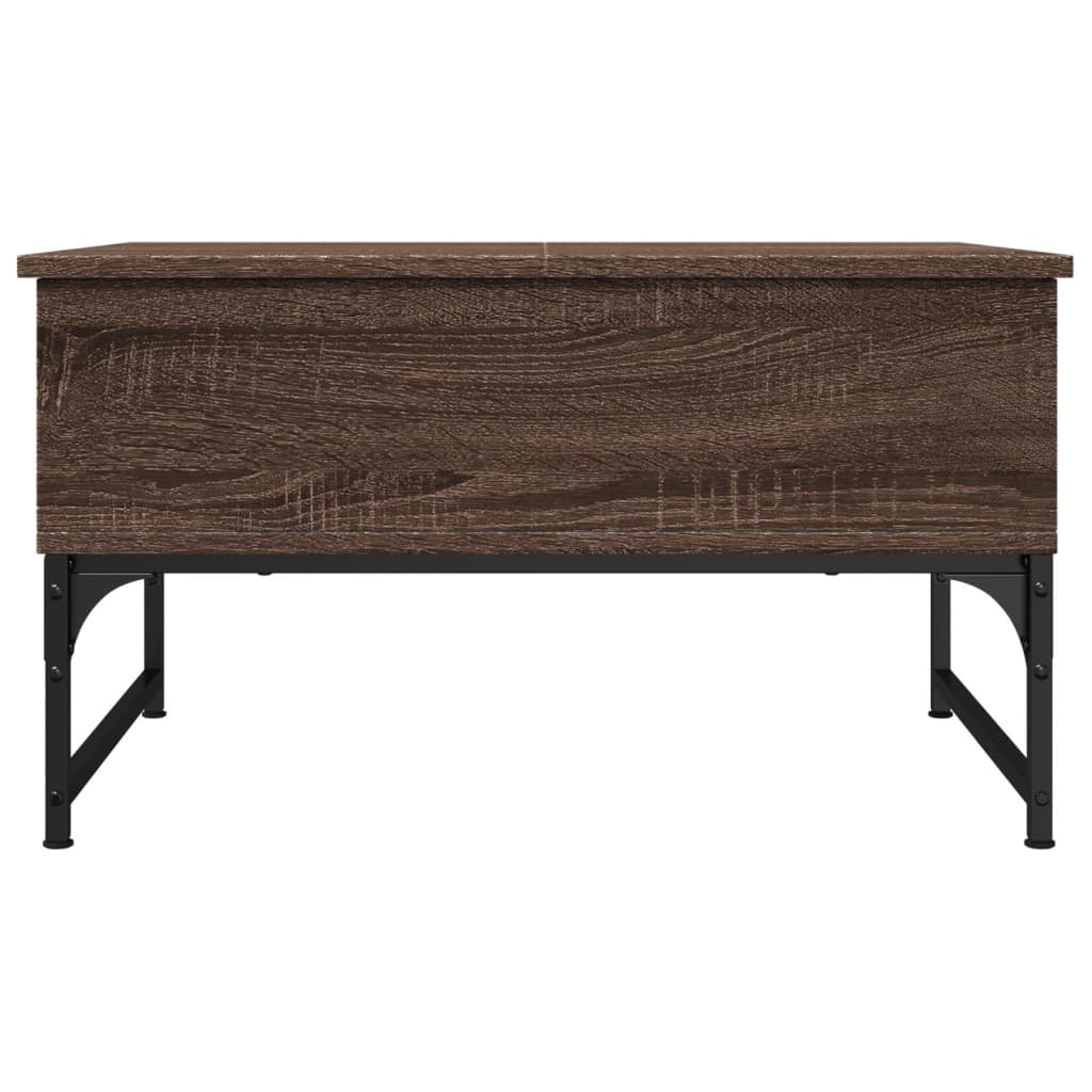 Coffee Table Brown Oak 70x50x40 cm Engineered Wood and Metal