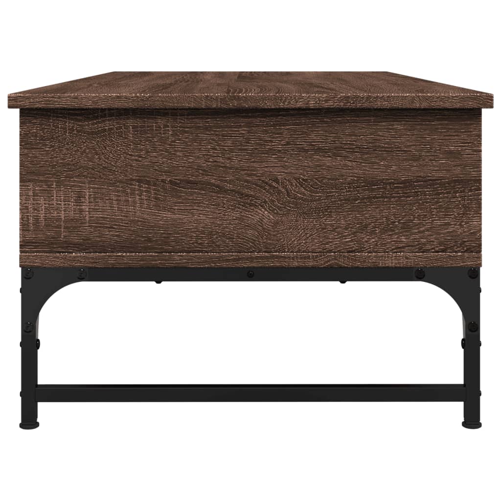 Coffee Table Brown Oak 100x50x35 cm Engineered Wood and Metal