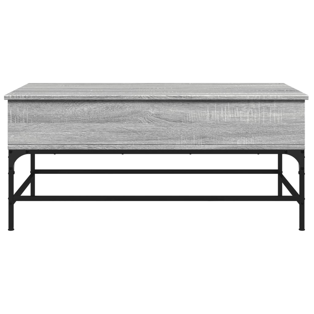 Coffee Table Grey Sonoma 100x50x45 cm Engineered Wood and Metal