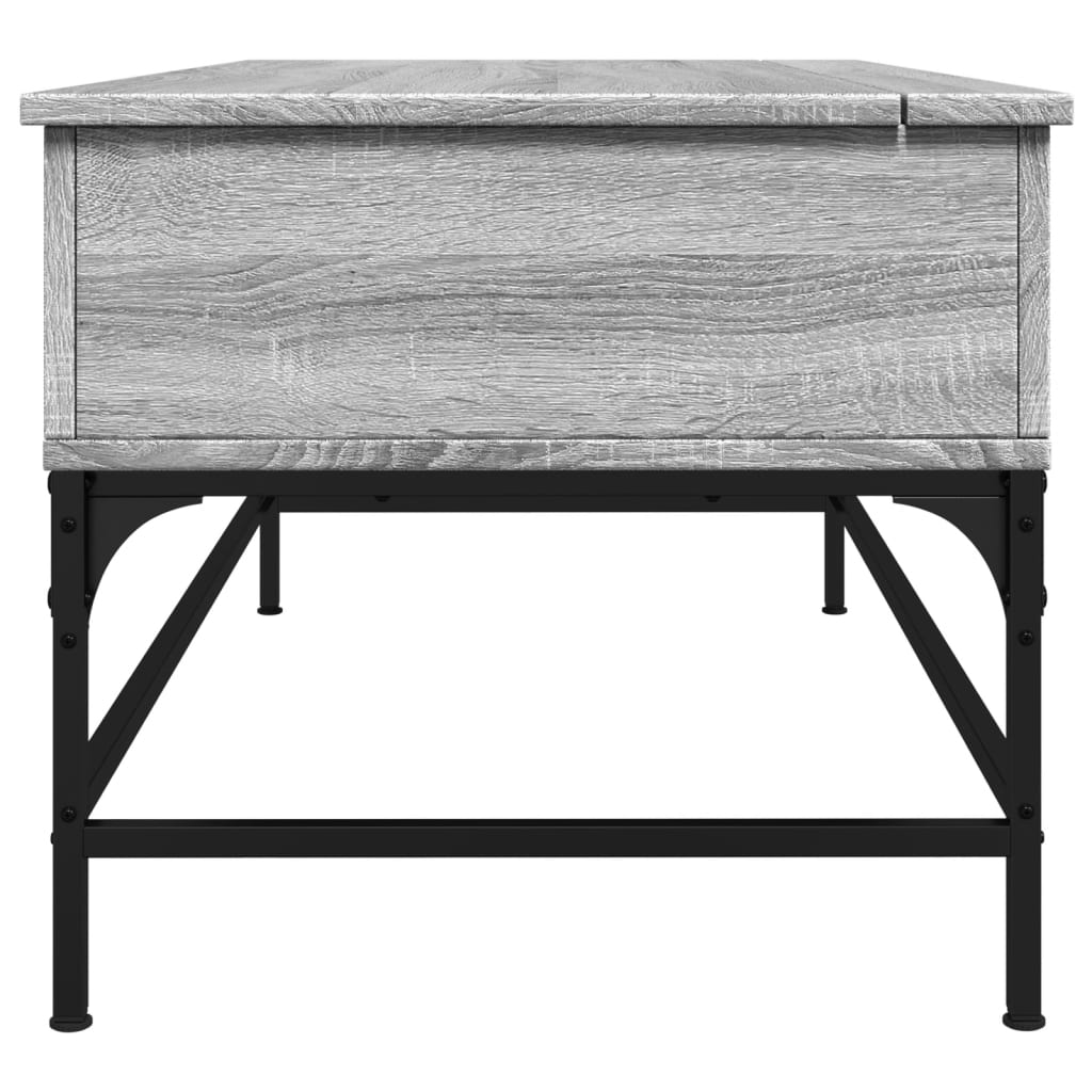 Coffee Table Grey Sonoma 100x50x45 cm Engineered Wood and Metal