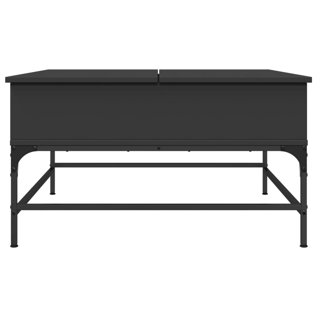 Coffee Table Black 80x80x45 cm Engineered Wood and Metal