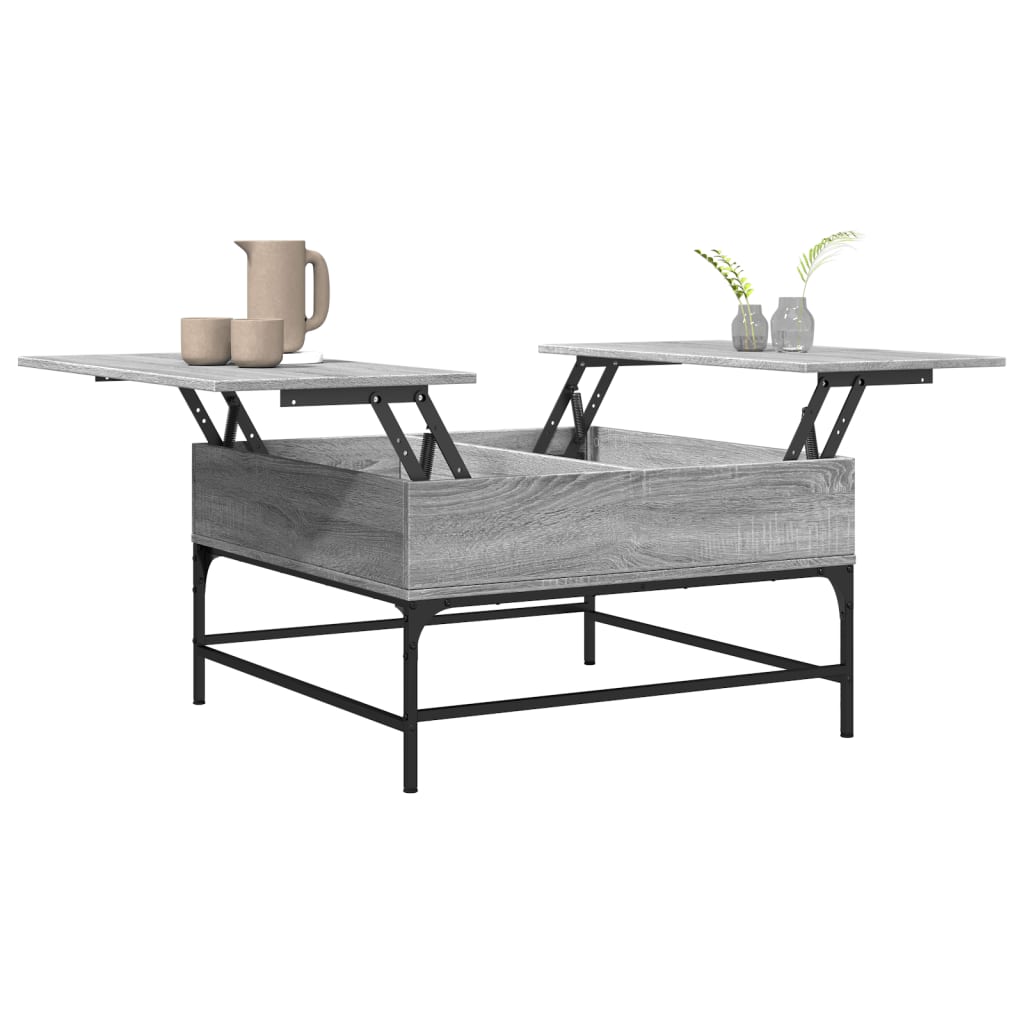 Coffee Table Grey Sonoma 80x80x45 cm Engineered Wood and Metal