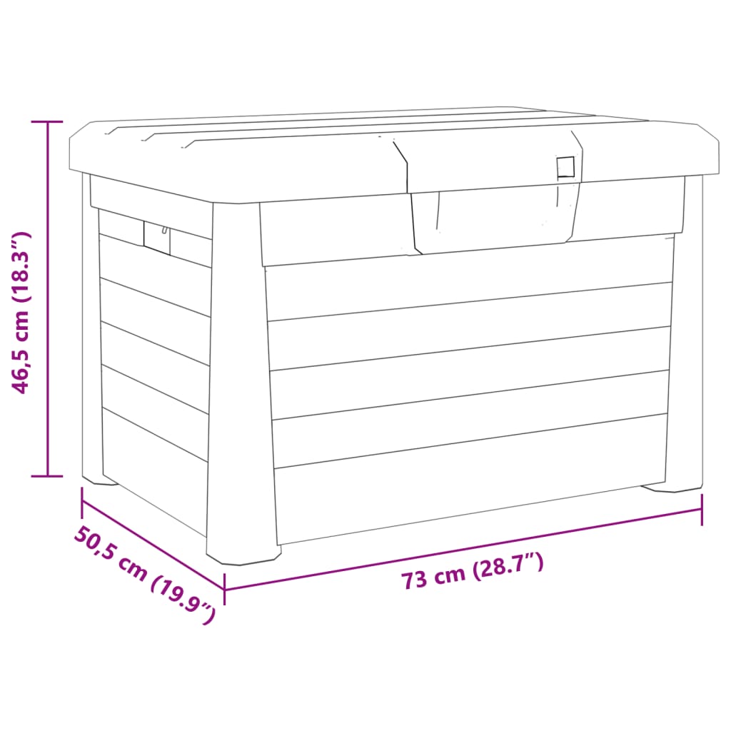 Anthracite Outdoor Cushion Box 73x50.5x46.5 cm Polypropylene