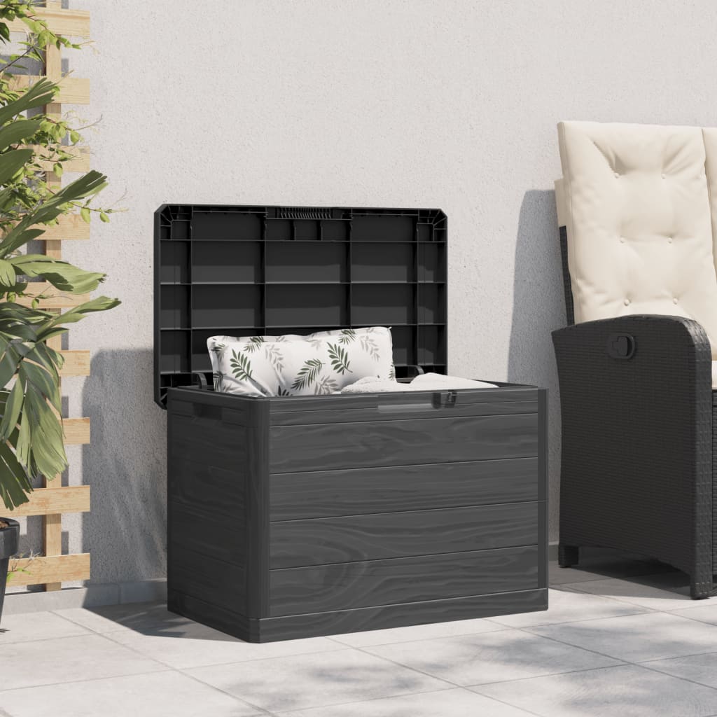 Anthracite Outdoor Cushion Box, 77.5x44.5x53cm, Durable Polypropylene