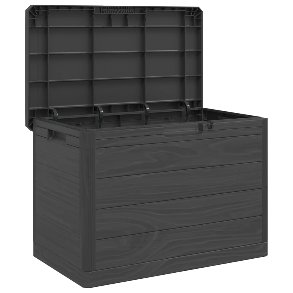Anthracite Outdoor Cushion Box, 77.5x44.5x53cm, Durable Polypropylene