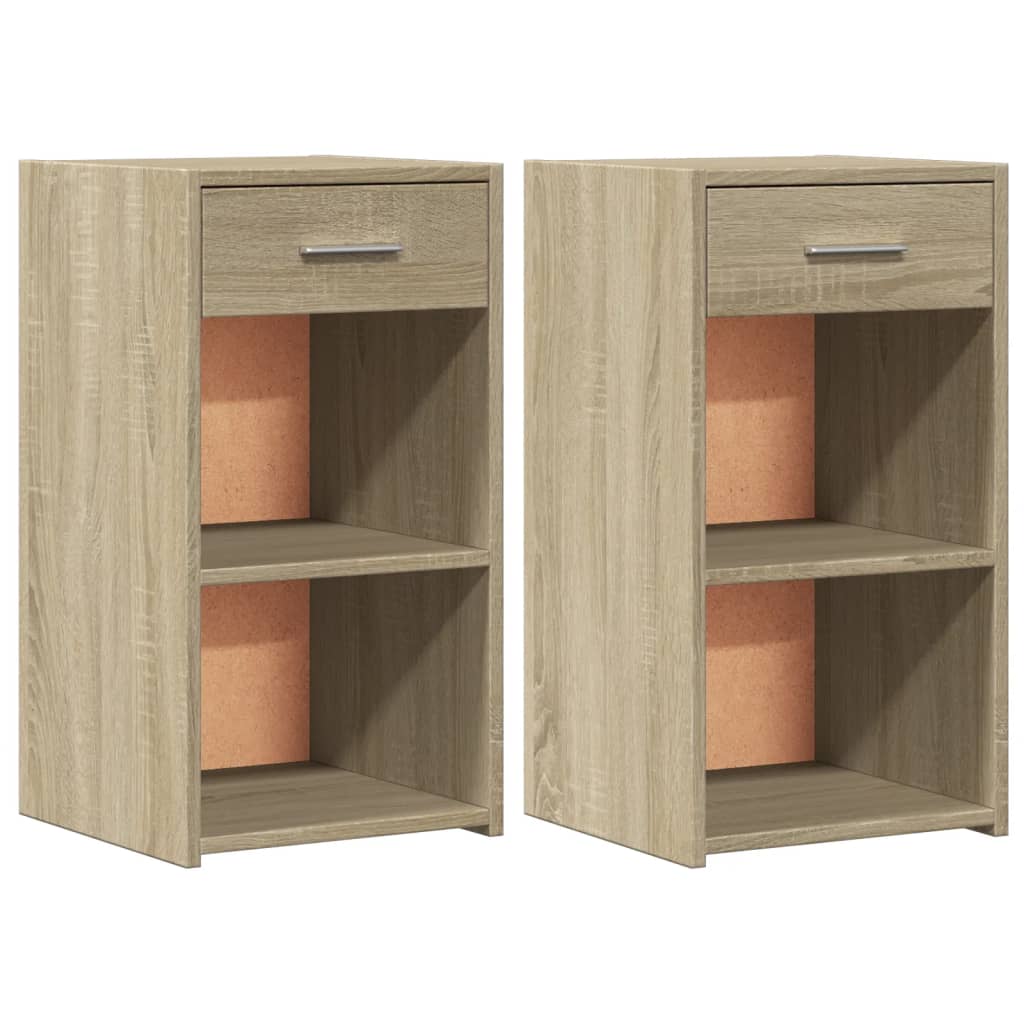 Pair of Sonoma Oak Bedside Cabinets, 2 pcs, Engineered Wood, 35x34x65 cm