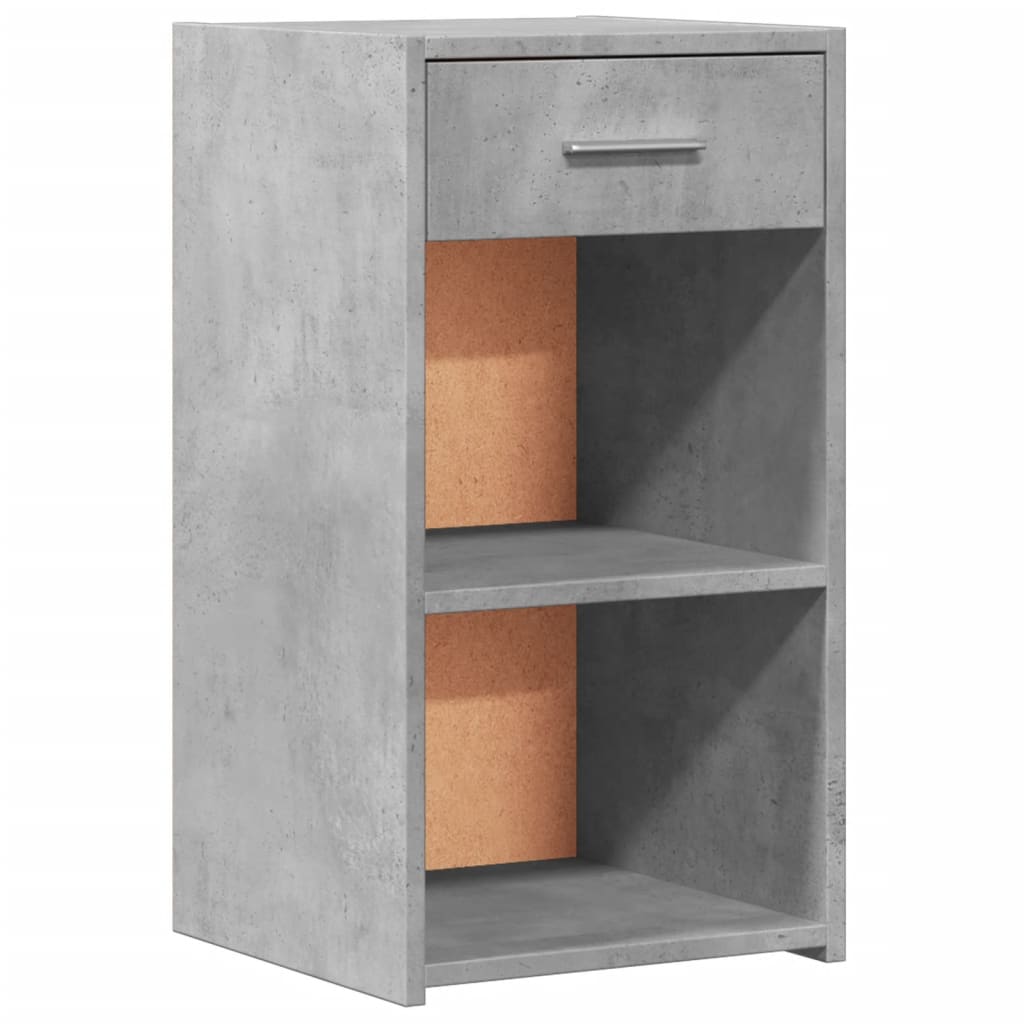 Concrete Grey Engineered Wood Bedside Cabinets Set, 35x34x65 cm