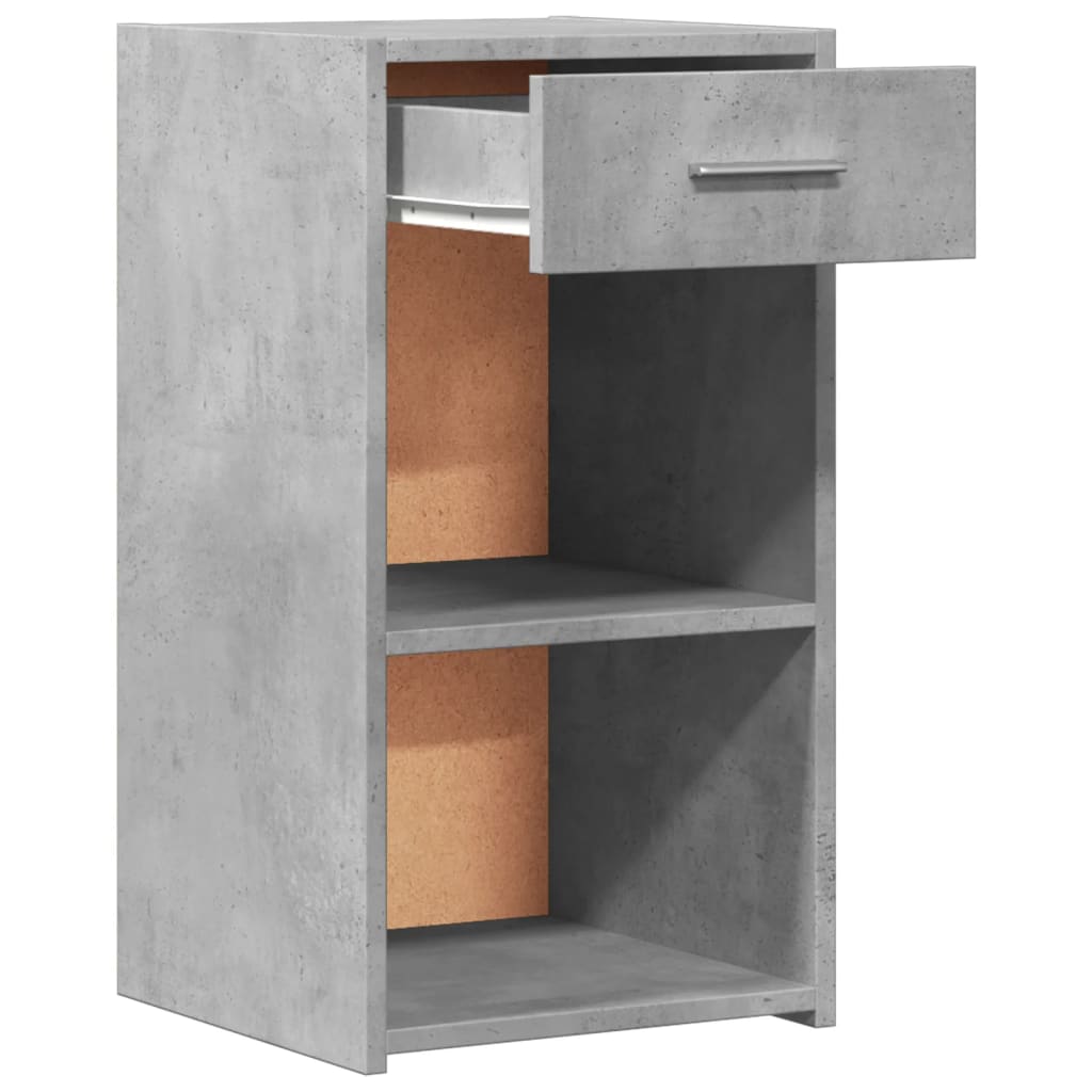 Concrete Grey Engineered Wood Bedside Cabinets Set, 35x34x65 cm