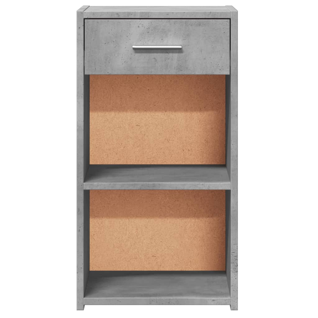 Concrete Grey Engineered Wood Bedside Cabinets Set, 35x34x65 cm