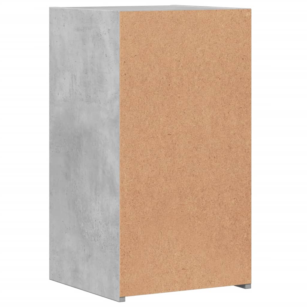 Concrete Grey Engineered Wood Bedside Cabinets Set, 35x34x65 cm