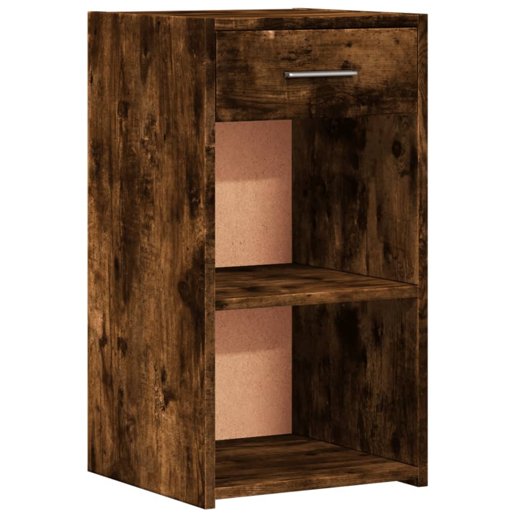 Smoked Oak Bedside Cabinet, 35x34x65 cm, Engineered Wood