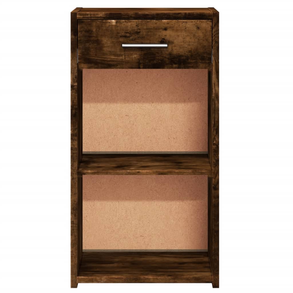 Smoked Oak Bedside Cabinet, 35x34x65 cm, Engineered Wood