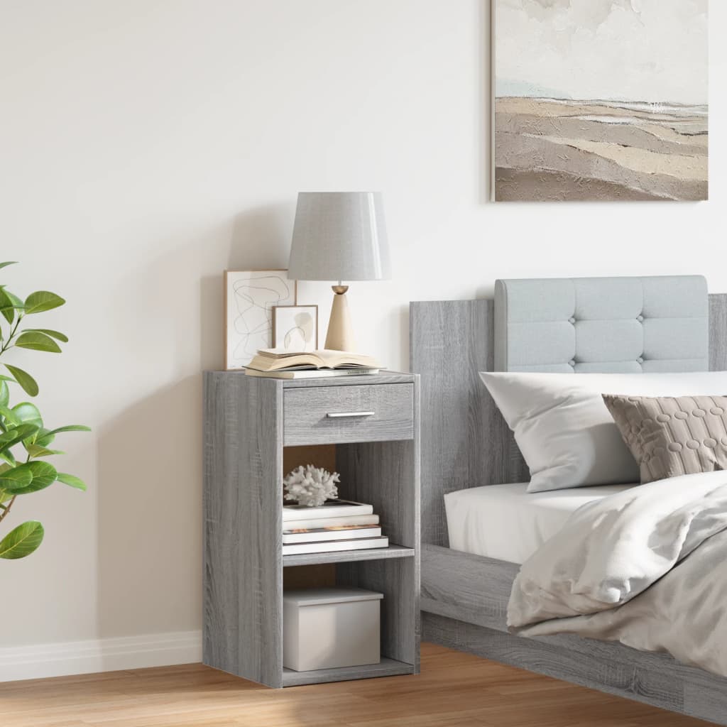 Grey Sonoma Bedside Cabinet 35x34x65 cm - Engineered Wood