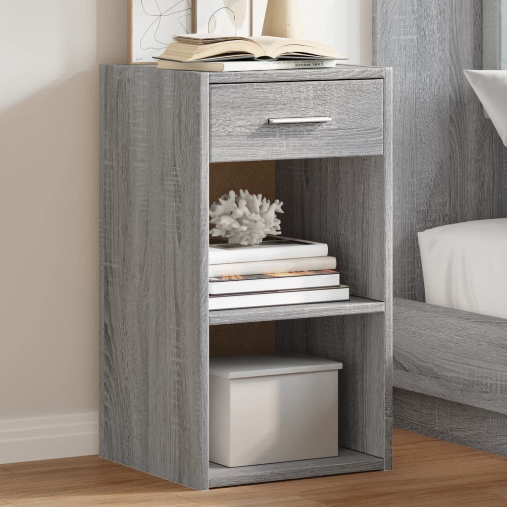 Grey Sonoma Bedside Cabinet 35x34x65 cm - Engineered Wood