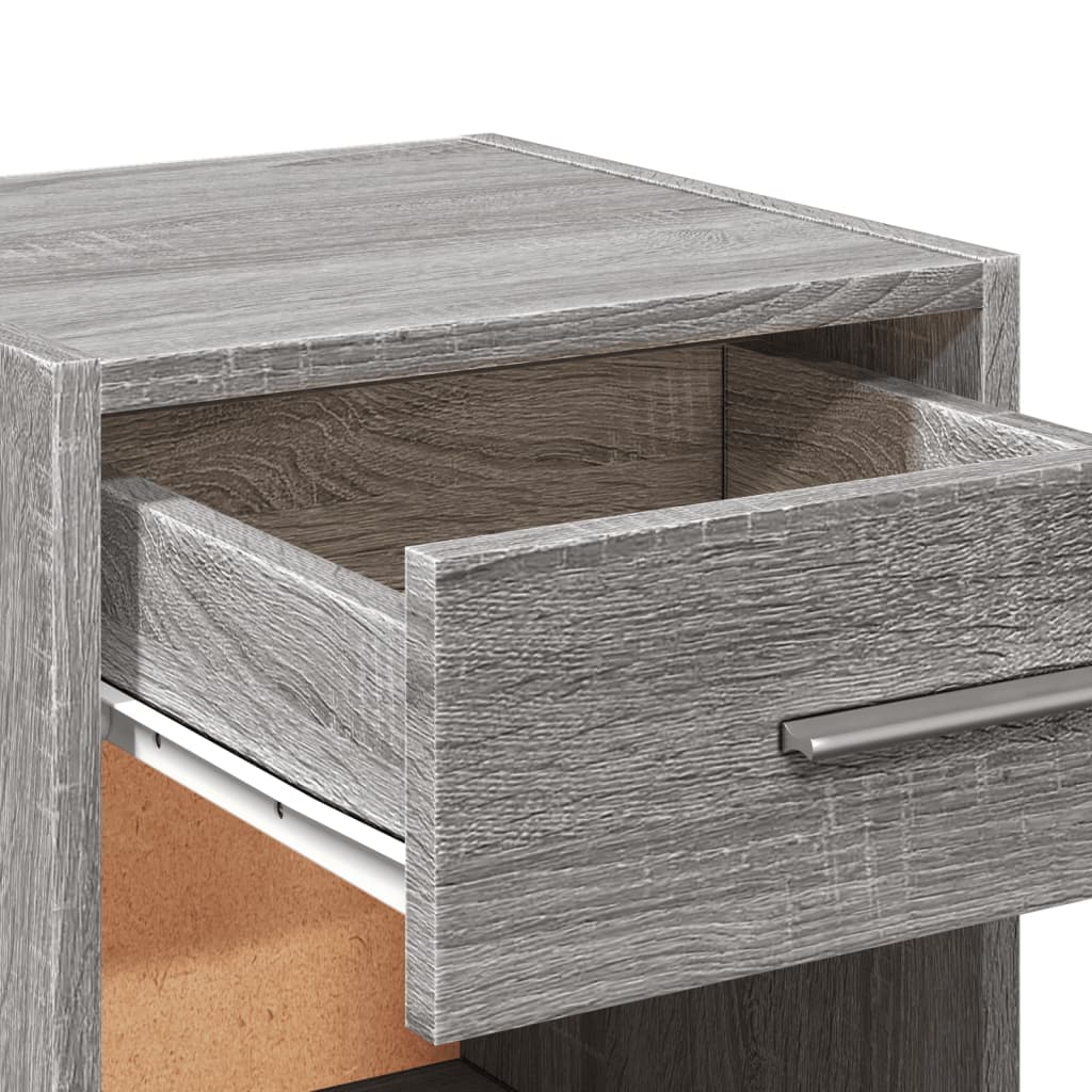 Grey Sonoma Engineered Wood Bedside Cabinets Set, 35x34x65 cm
