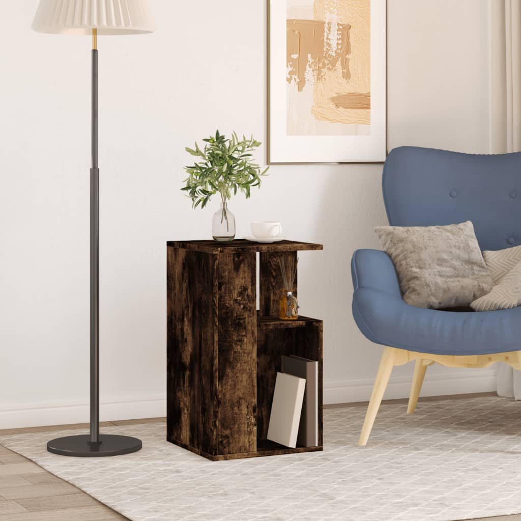 Side Table Smoked Oak 35x35x60 cm Engineered Wood