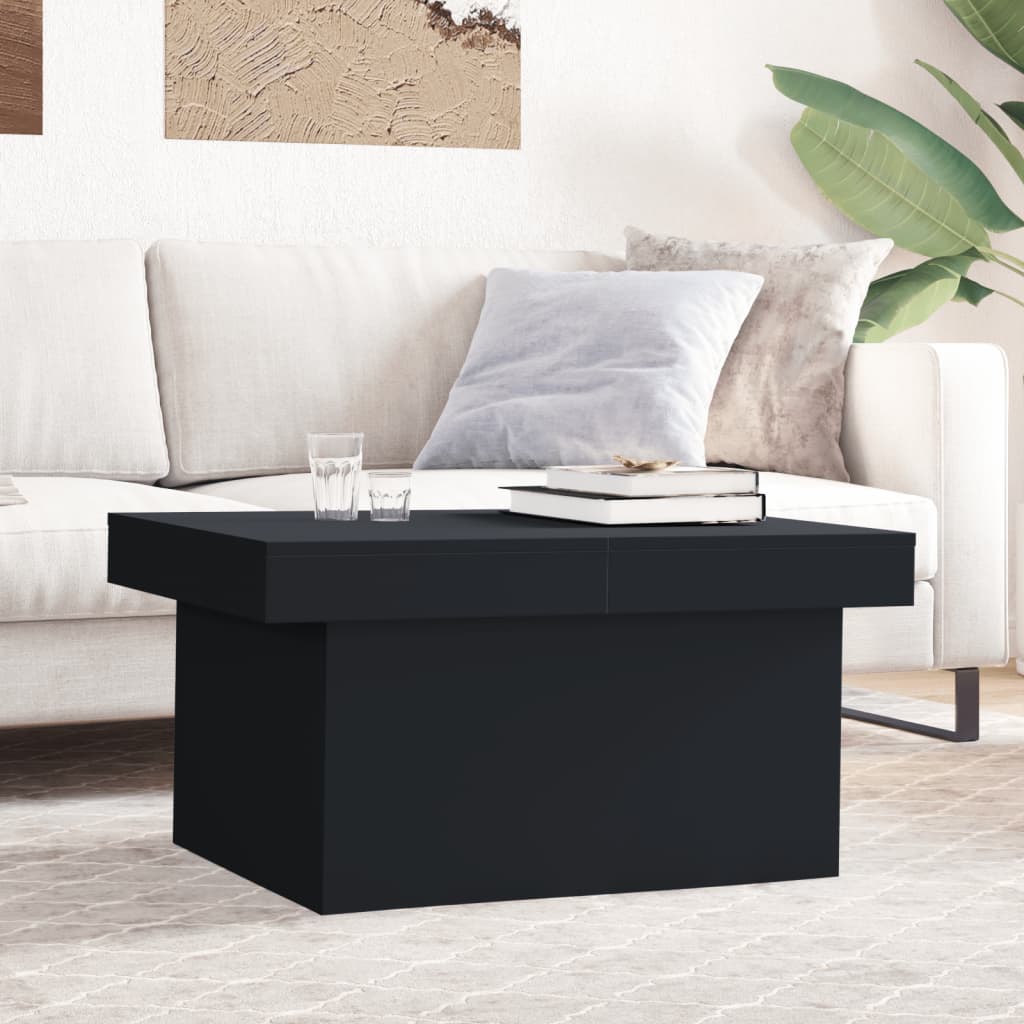 Coffee Table Black 80x55x40 cm Engineered Wood