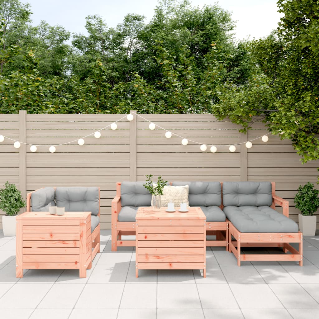 7 Piece Garden Sofa Set Solid Wood Douglas Fir