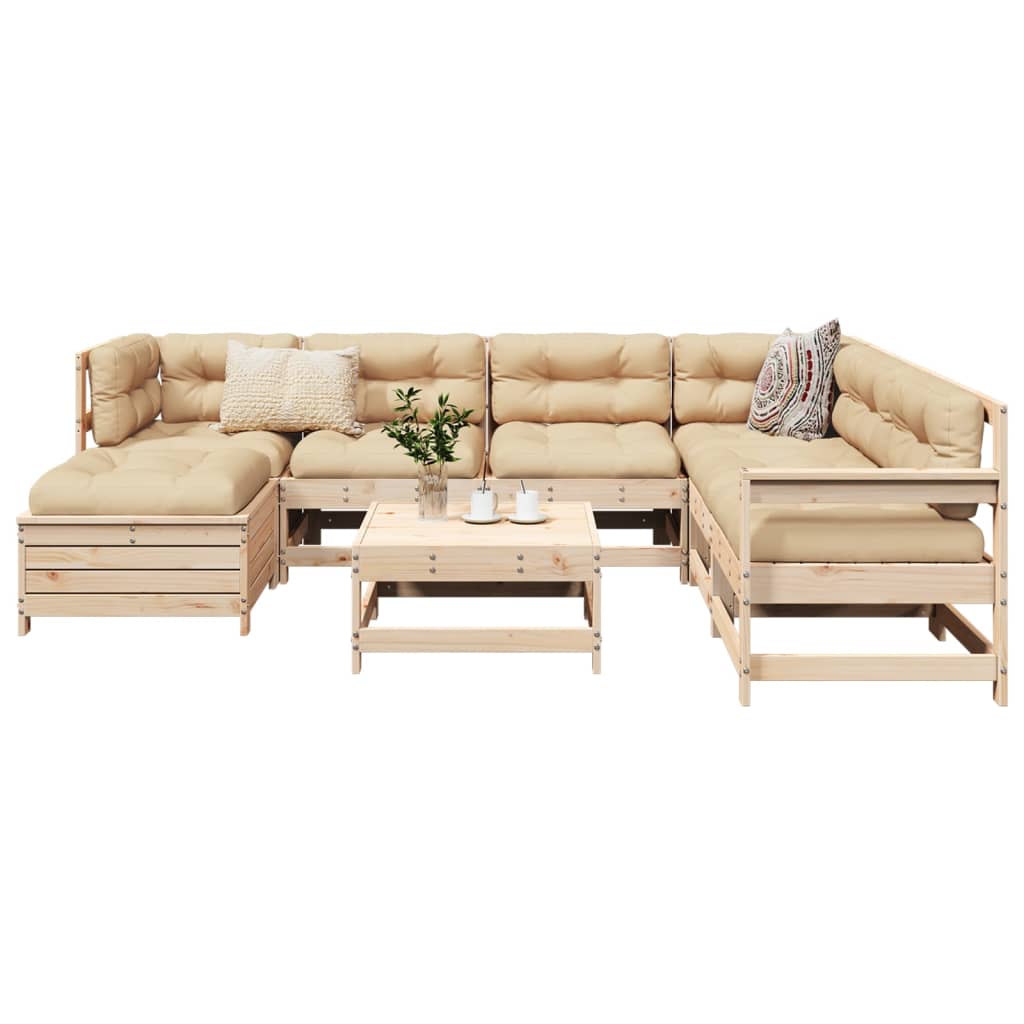 8 Piece Garden Sofa Set Solid Wood Douglas Fir