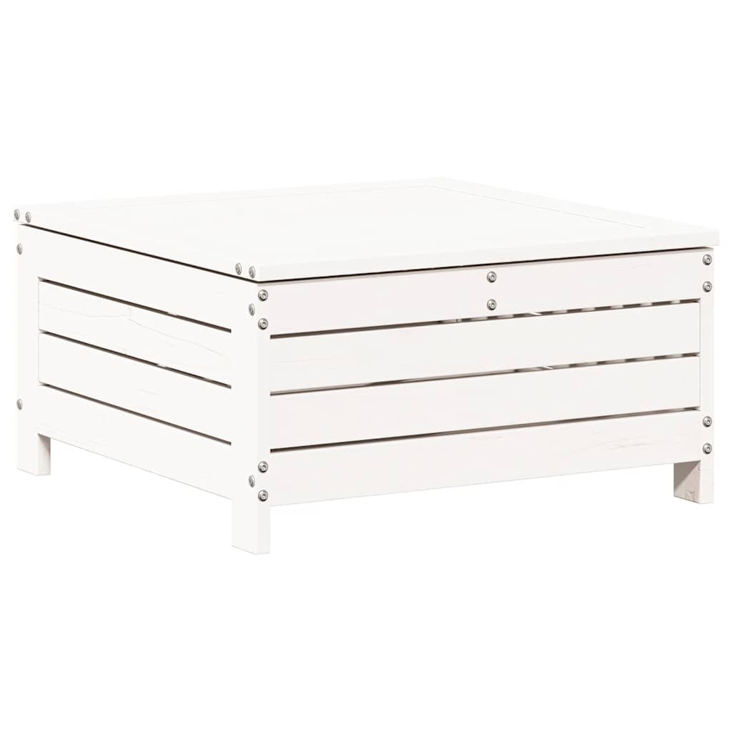 7 Piece Garden Lounge Set White Solid Wood Pine