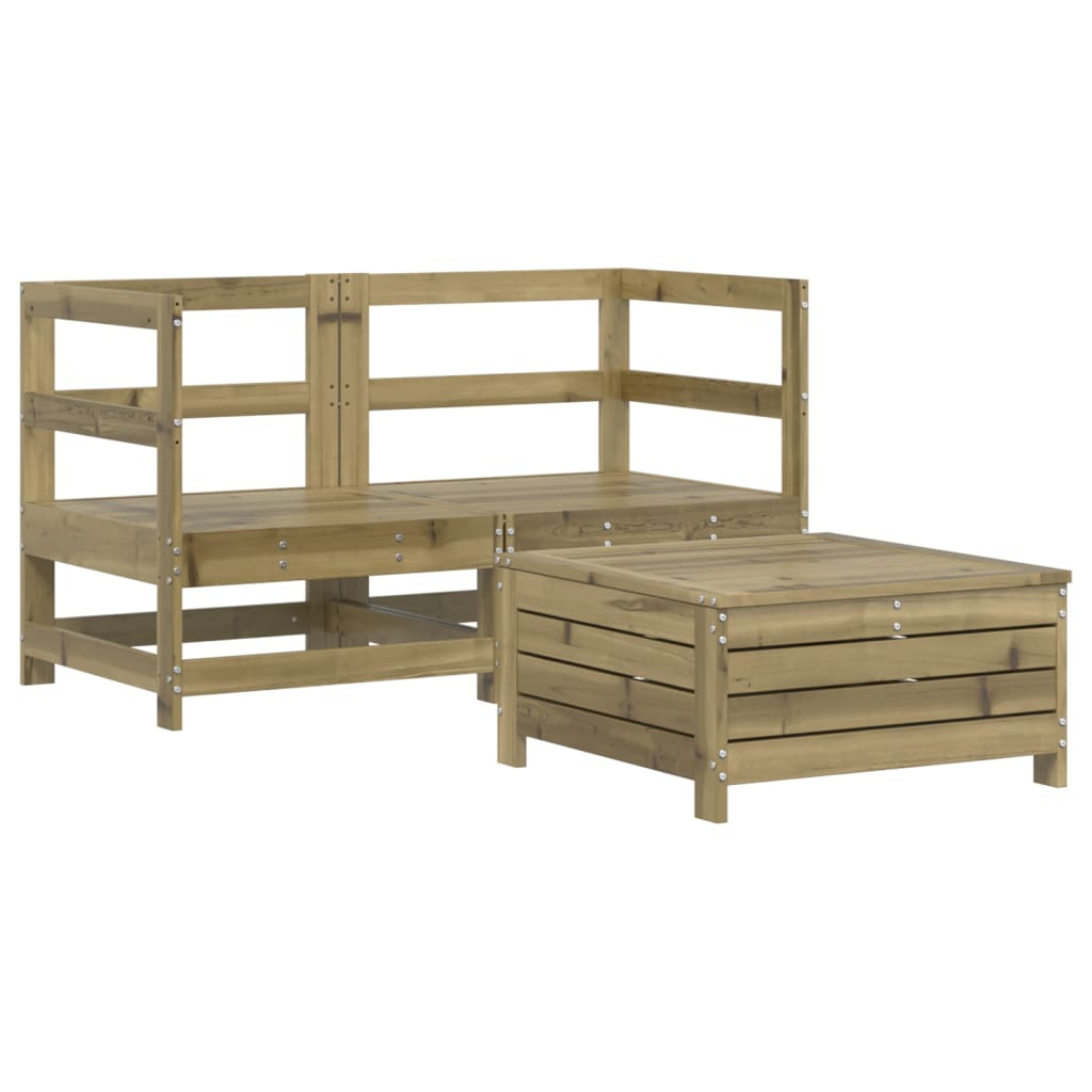 3 Piece Garden Sofa Set Impregnated Wood Pine