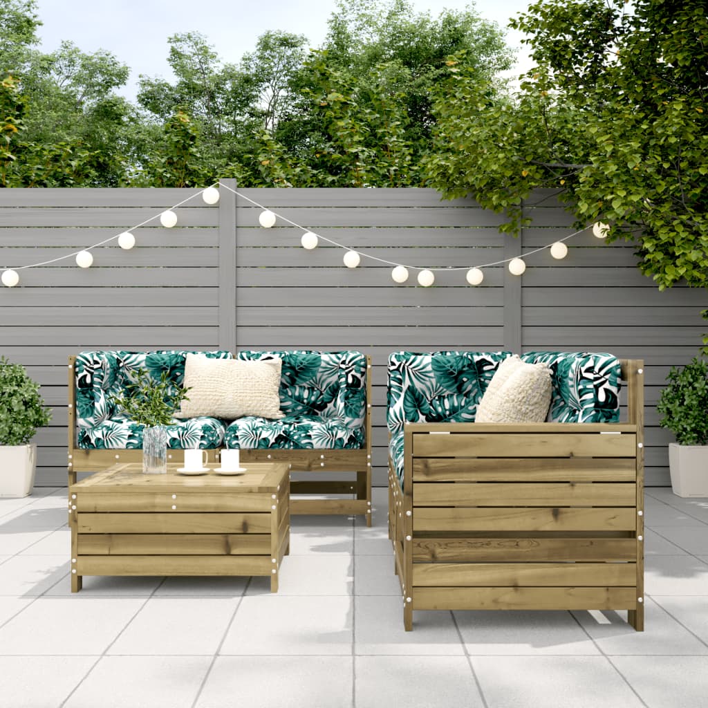 5 Piece Garden Sofa Set Impregnated Wood Pine