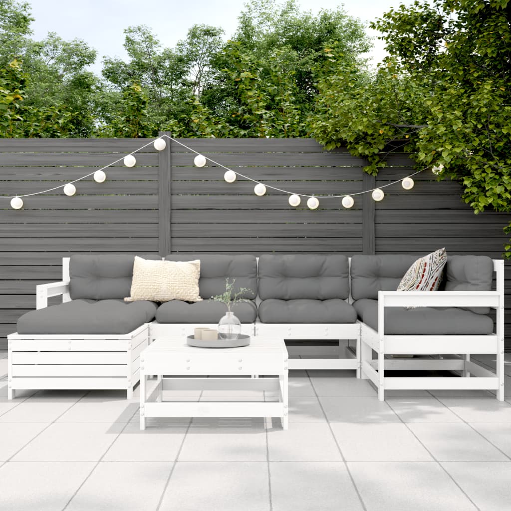 7 Piece Garden Sofa Set Solid Wood Pine