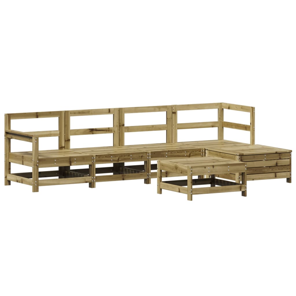 6 Piece Garden Sofa Set Impregnated Wood Pine