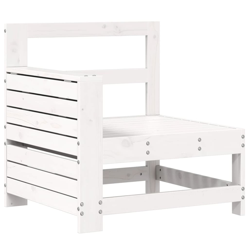 7 Piece Garden Sofa Set White Solid Wood Pine