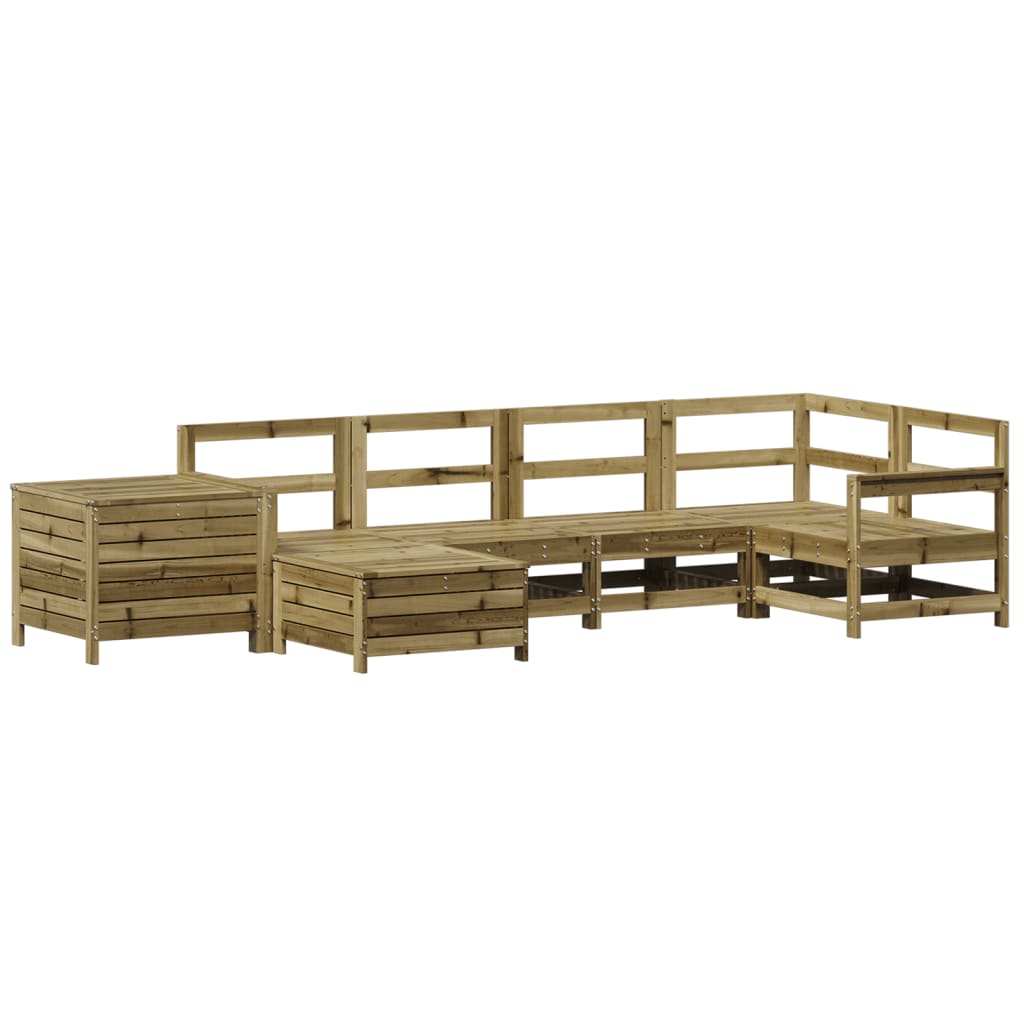 7 Piece Garden Sofa Set Impregnated Wood Pine