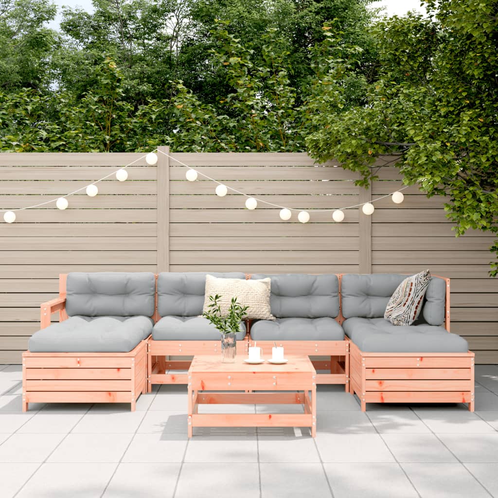 7 Piece Garden Sofa Set Solid Wood Douglas Fir