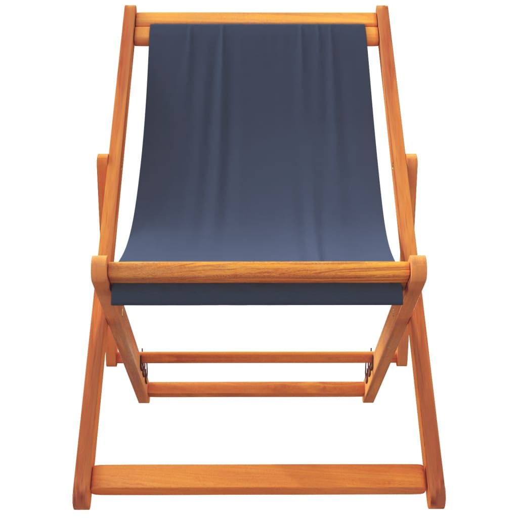2-Piece Blue Fabric Folding Beach Chairs - Portable & Stylish