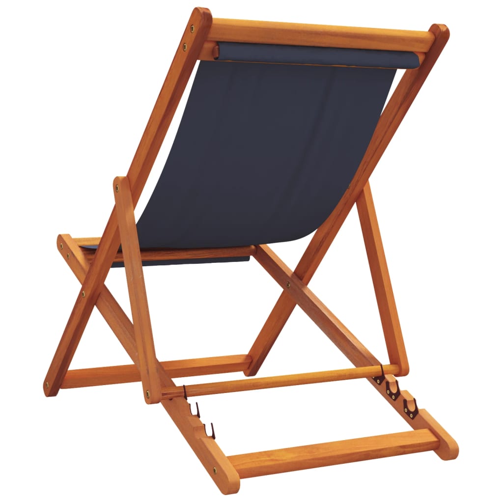 2-Piece Blue Fabric Folding Beach Chairs - Portable & Stylish
