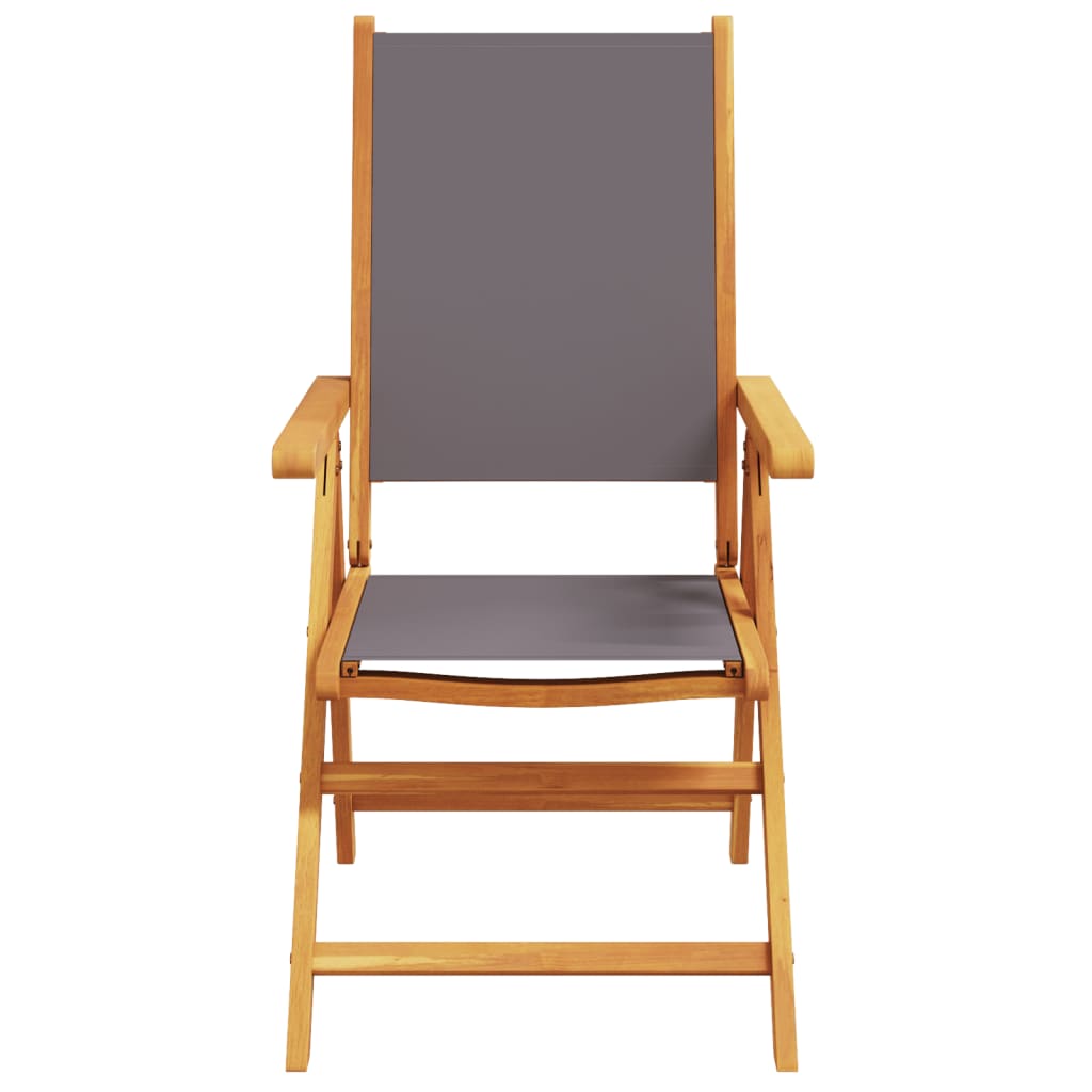 Anthracite Reclining Garden Chairs Set, 4 pcs Wood & Fabric