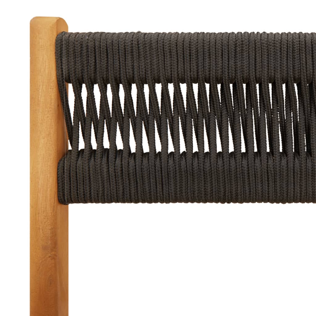 4-Piece Black Acacia Wood Folding Garden Chairs