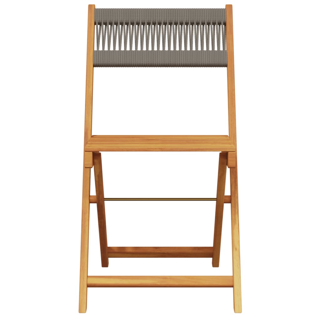 6-Piece Grey Acacia Wood Folding Garden Chairs Set