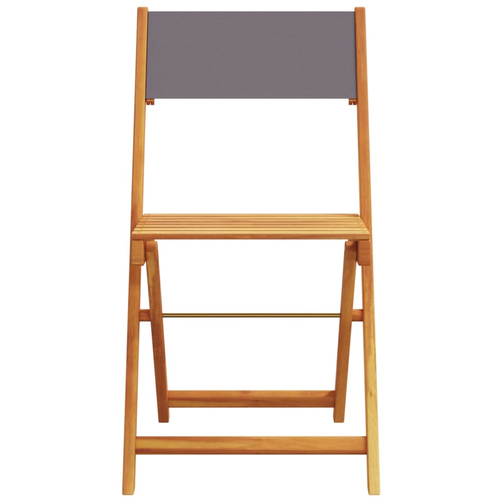 6-Piece Anthracite & Wood Folding Garden Chairs Set