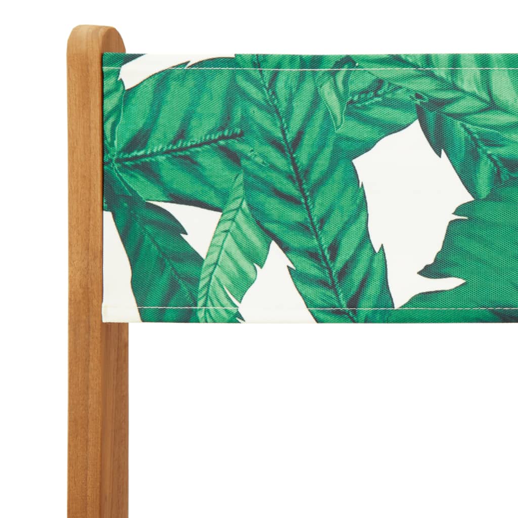 8-Piece Green Fabric & Solid Wood Folding Garden Chairs Set